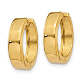 10k Yellow Gold Square Hinged Hoop Earrings